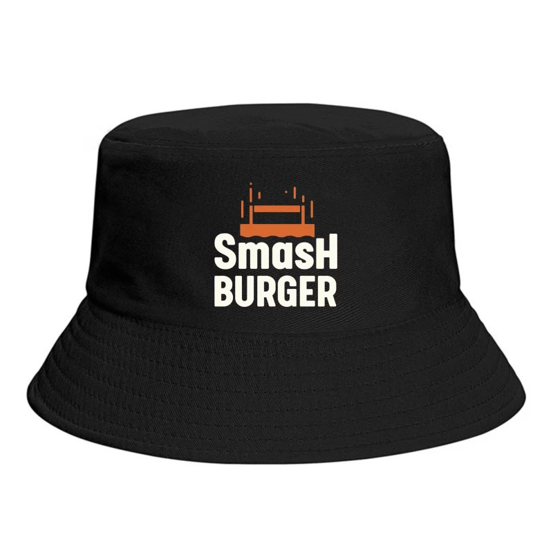 Smash Burger Minimalist Restaurant Logo Design Bucket Hat