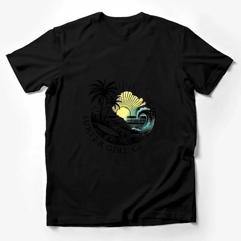 Coucher de soleil à la plage avec vagues Homme T-Shirt