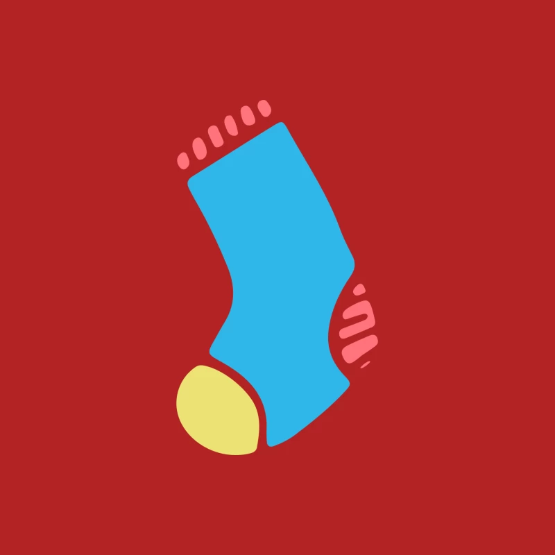 Chaussette bleue avec détails colorés Femme T-Shirt