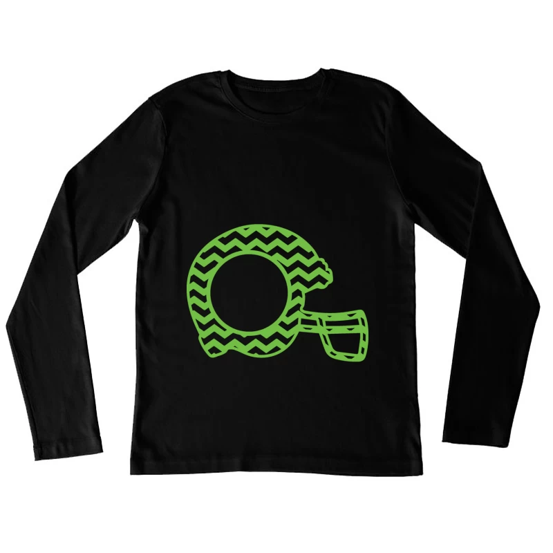 Casque de football vert en zigzag Femme Manches Longues T-Shirt