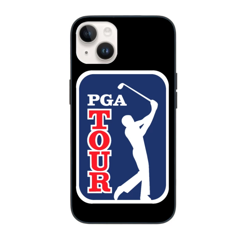 Official PGA Tour Professional Golf Logo with Silhouetted Golfer iPhone Case