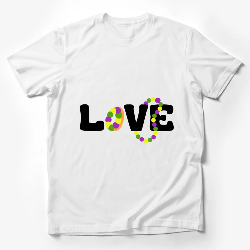 Motif d'amour coloré pour Mardi Gras Homme T-Shirt