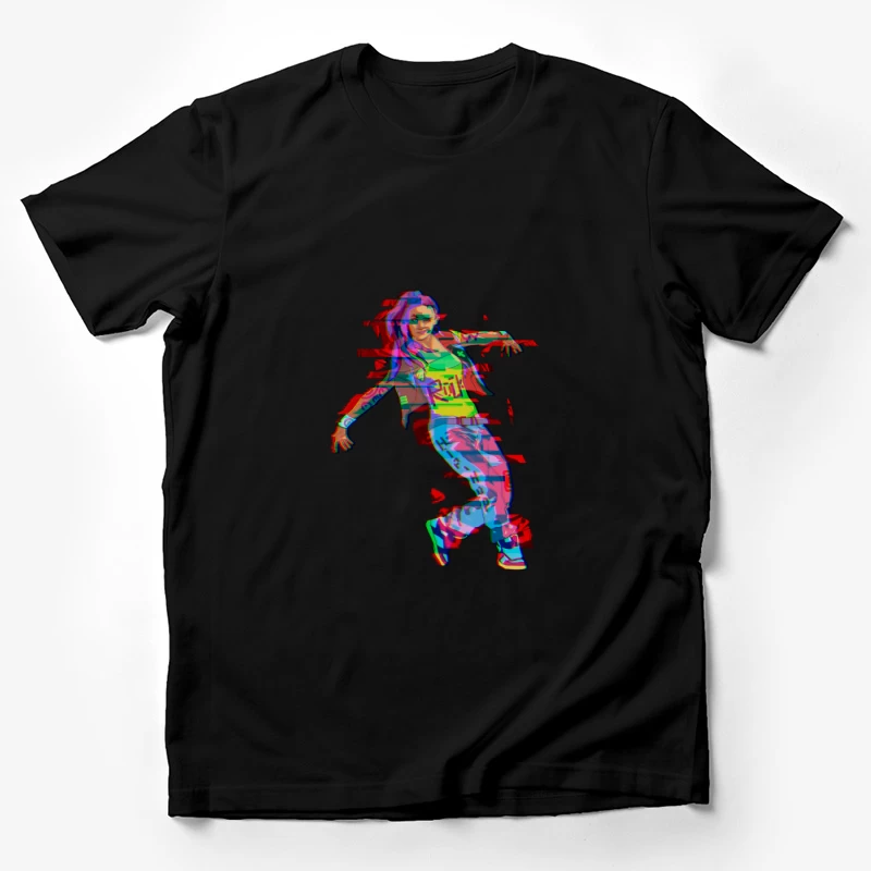 Futuristischer Tänzer mit glitchiger Ästhetik Herren T-Shirt