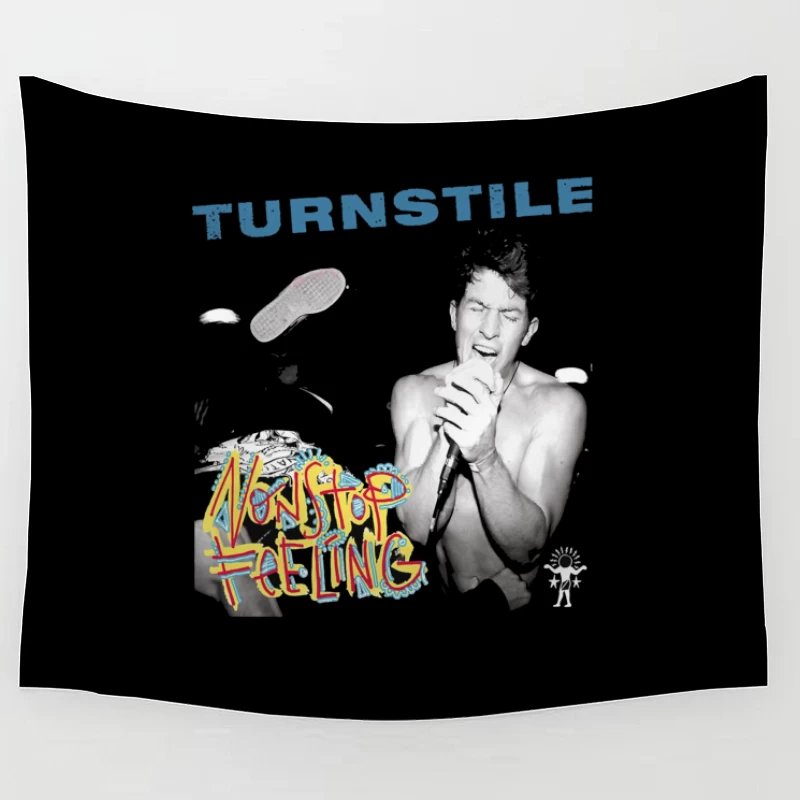 Turnstile: Nonstop Feeling Album Cover with Graffiti Art Tapestry