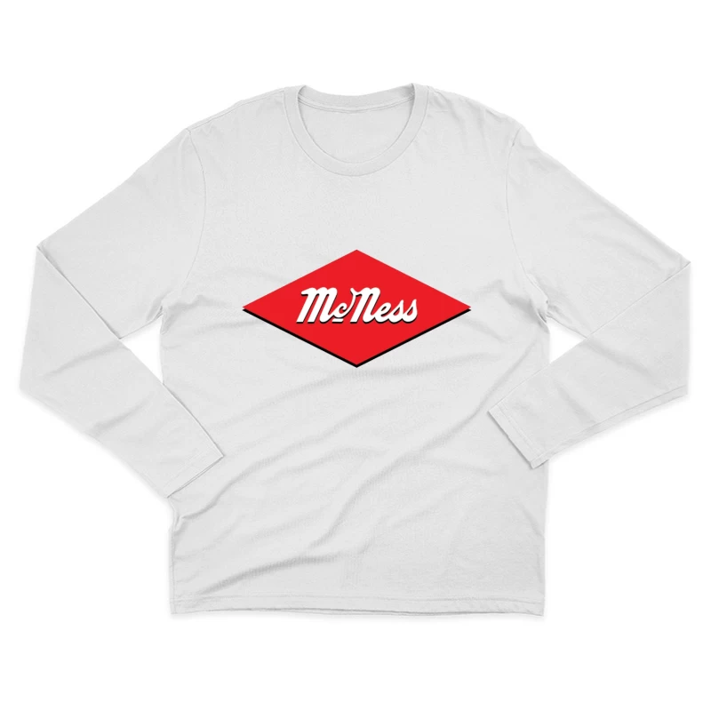 Vintage McNess Diamond Logo in Red and White Male Long Sleeve T-Shirt