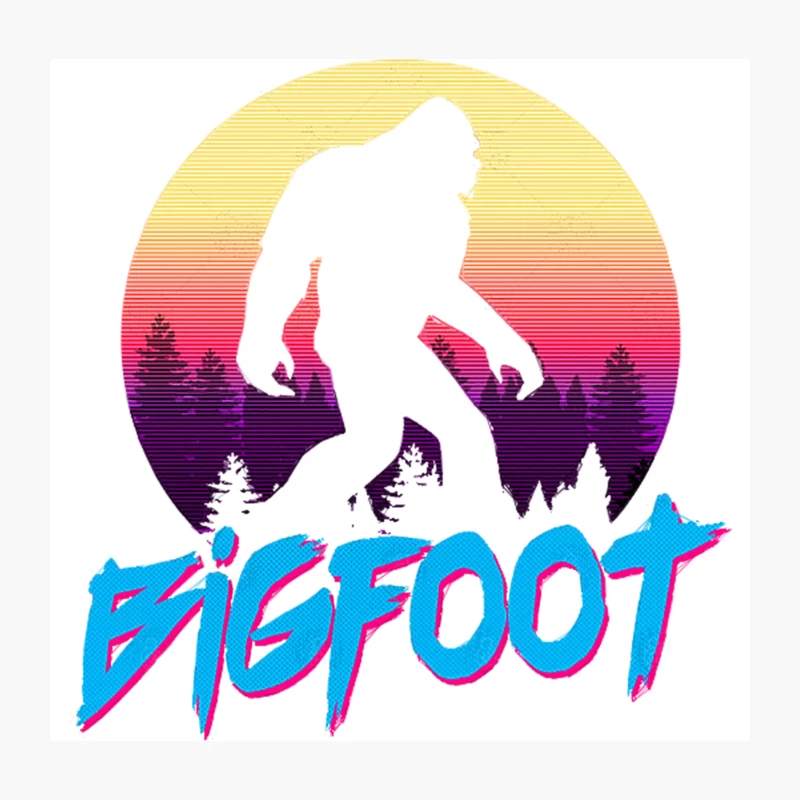 Bigfoot - Retro Aesthetic Tribute Design Throw Pillow