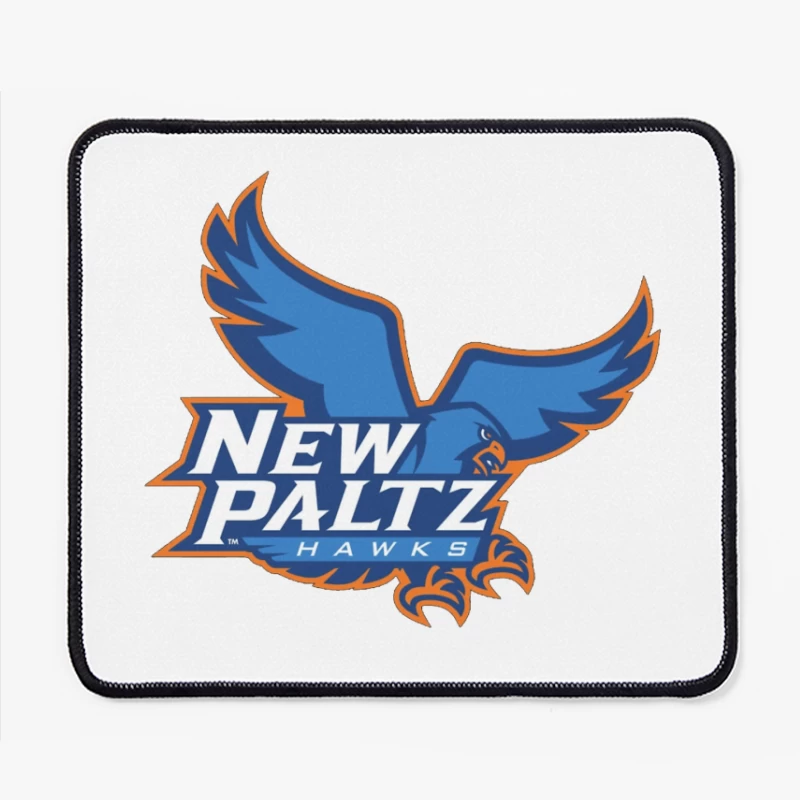 New Paltz Hawks Athletic Logo with Blue Hawk Mascot Mouse Pad