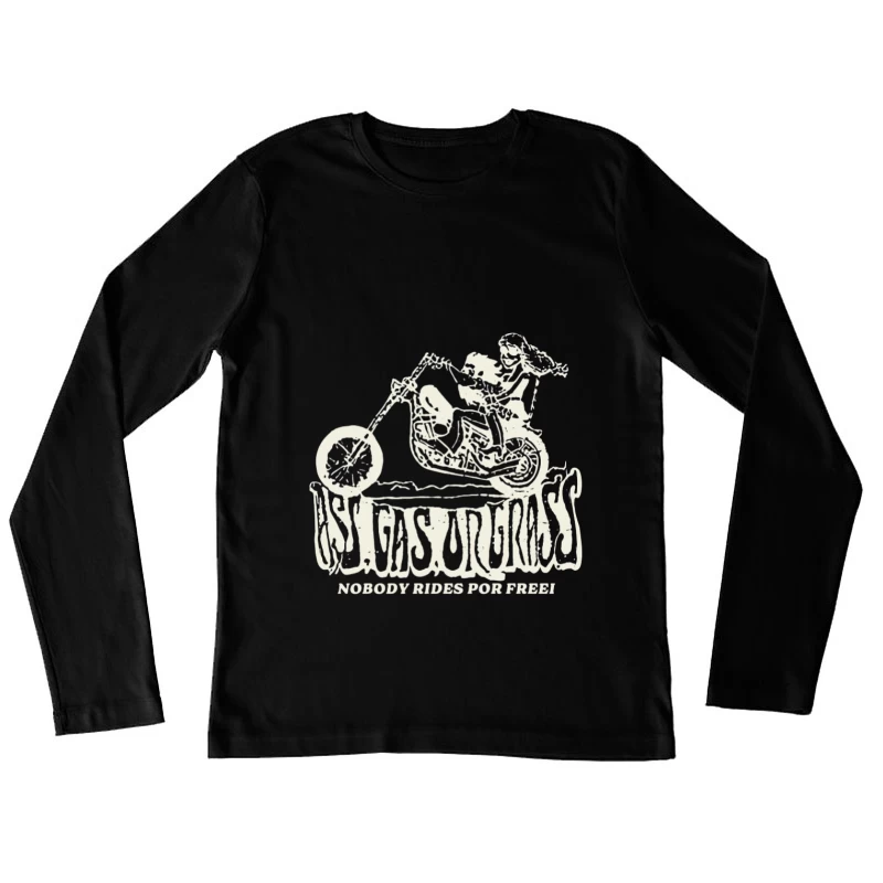 Graphique de Motard avec Slogan Femme Manches Longues T-Shirt