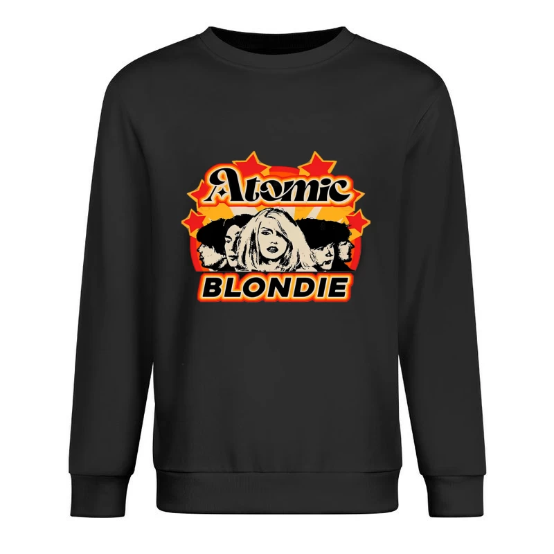 Atomic by Blondie - Retro Band Logo Design Male Pullover Sweatshirt