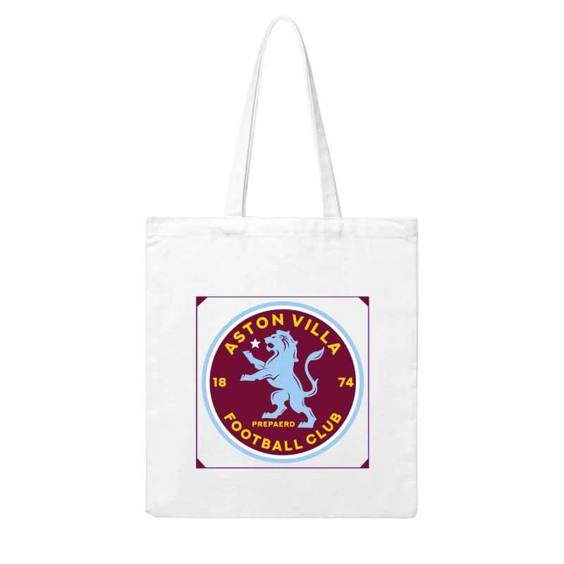 Aston Villa Football Club Historic Crest with Rampant Lion Cotton Tote Bag