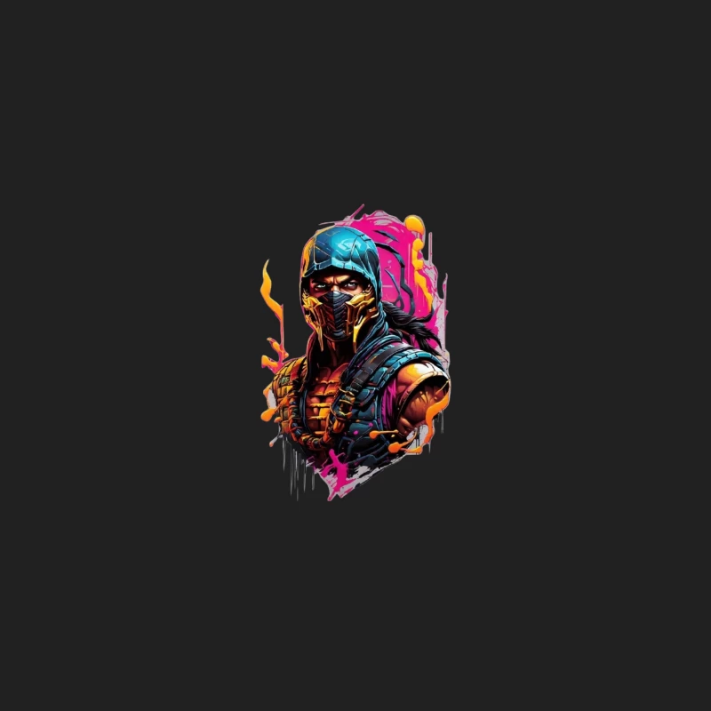 Vibrant Digital Art of a Masked Character Bucket Hat