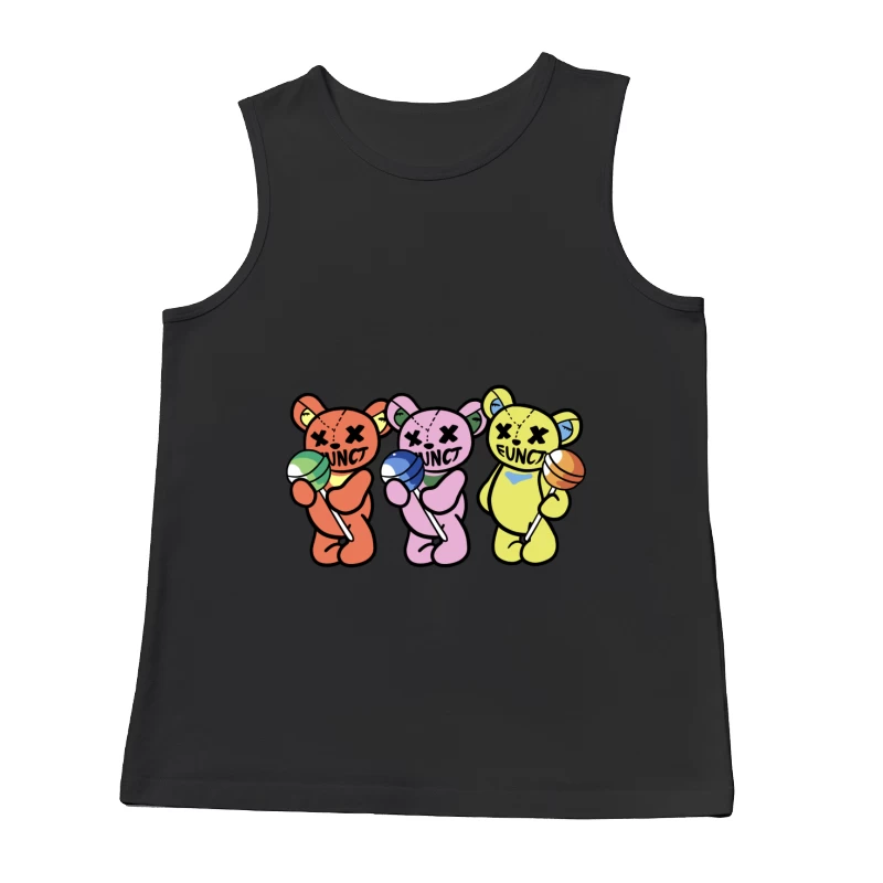 Bunte Teddybären mit Lutschern Herren Tanktops