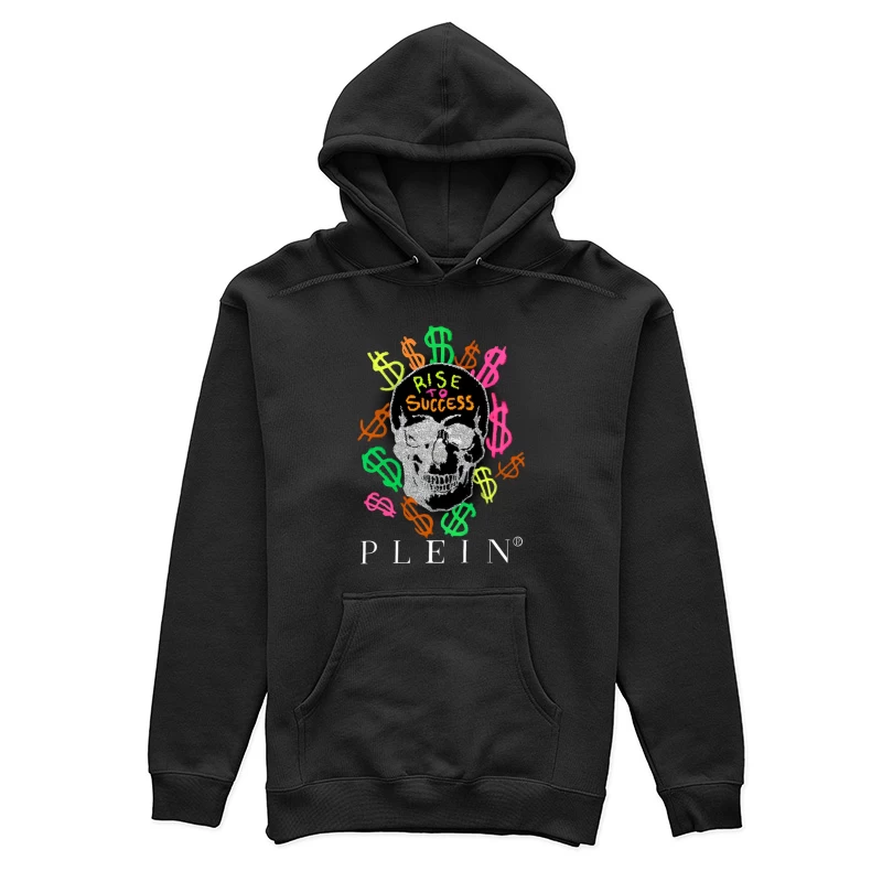 Colorful Skull Money Motivation Art: Rise to Success Female Pullover Hoodie