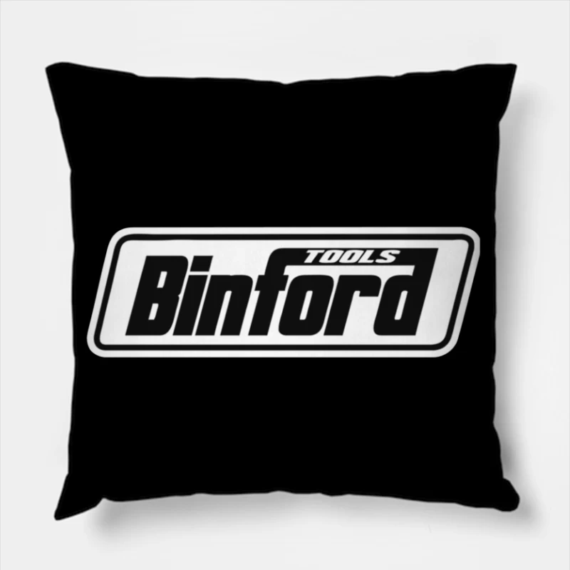 Binford Tools Black and White Company Logo Throw Pillow