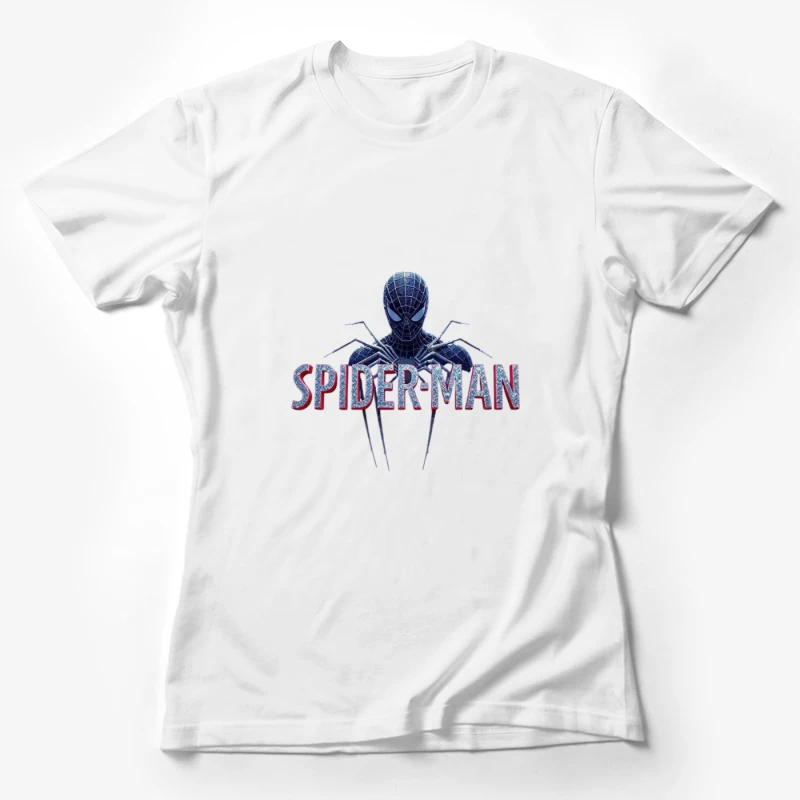 Spider-Man Black Suit Logo with Classic Text Design Female T-Shirt