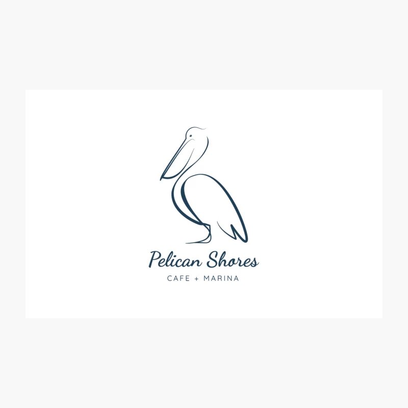 Minimalist Blue Pelican Logo for Cafe and Marina Travel Mug