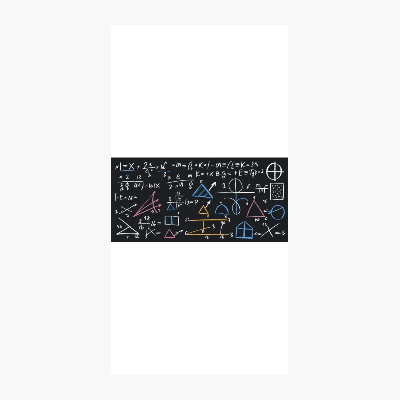 Mathematical Equations and Geometric Shapes on Chalkboard iPhone Case