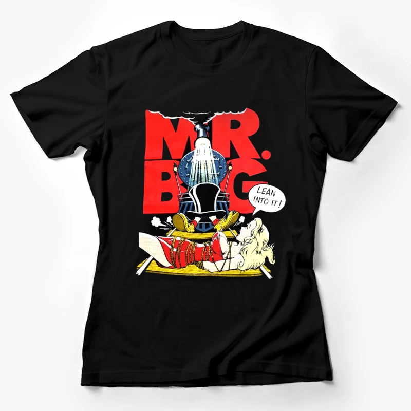 Vintage "Mr. Big" Bathroom Advertisement with Comic-Style Shower Illustration Female T-Shirt