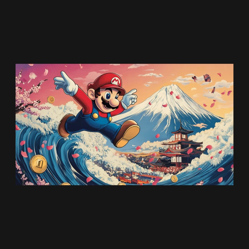 Super Mario's Surreal Japanese Adventure Desk Mat