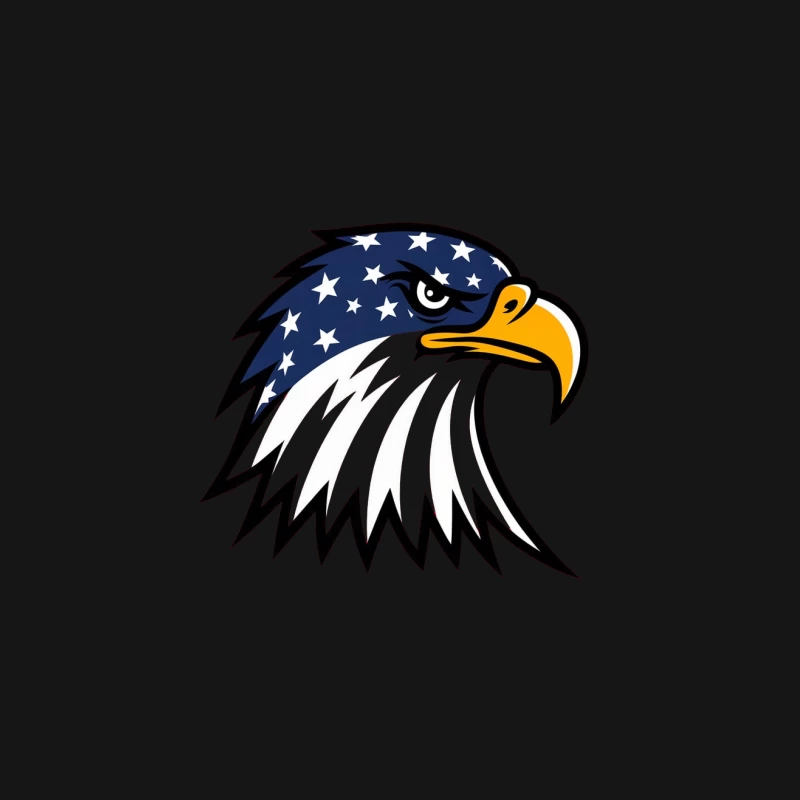 American Patriotic Eagle Logo with Stars Design Female T-Shirt