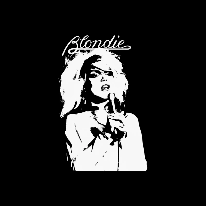 Artistic Line Drawing of Blondie Band Logo and Singer Pin