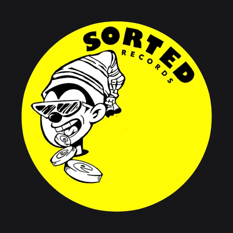 Sorted Records Label Logo with Cool Cartoon DJ Character Female Pullover Hoodie