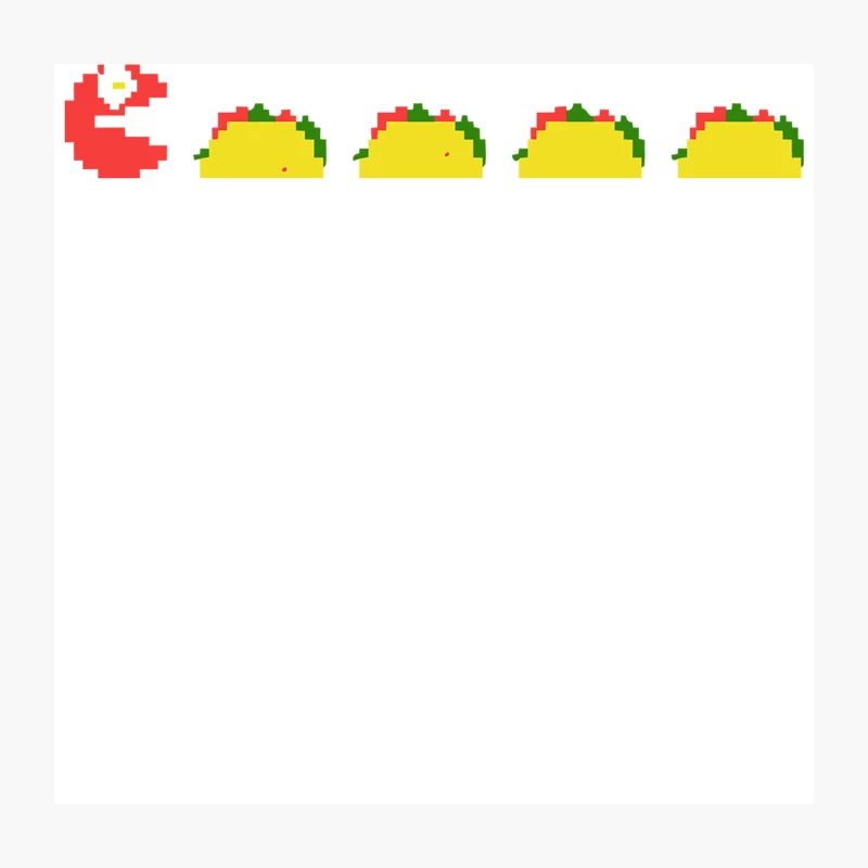 Retro Pixel Art: Pac-Man Meets Tacos in Arcade-Style Mashup Throw Pillow