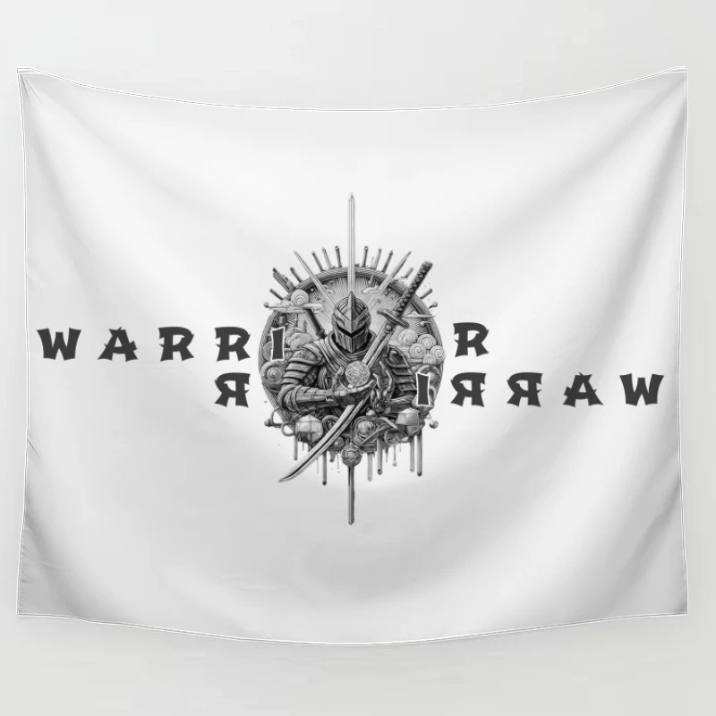 Medieval Knight Warrior Mirror Emblem Design Tapestry