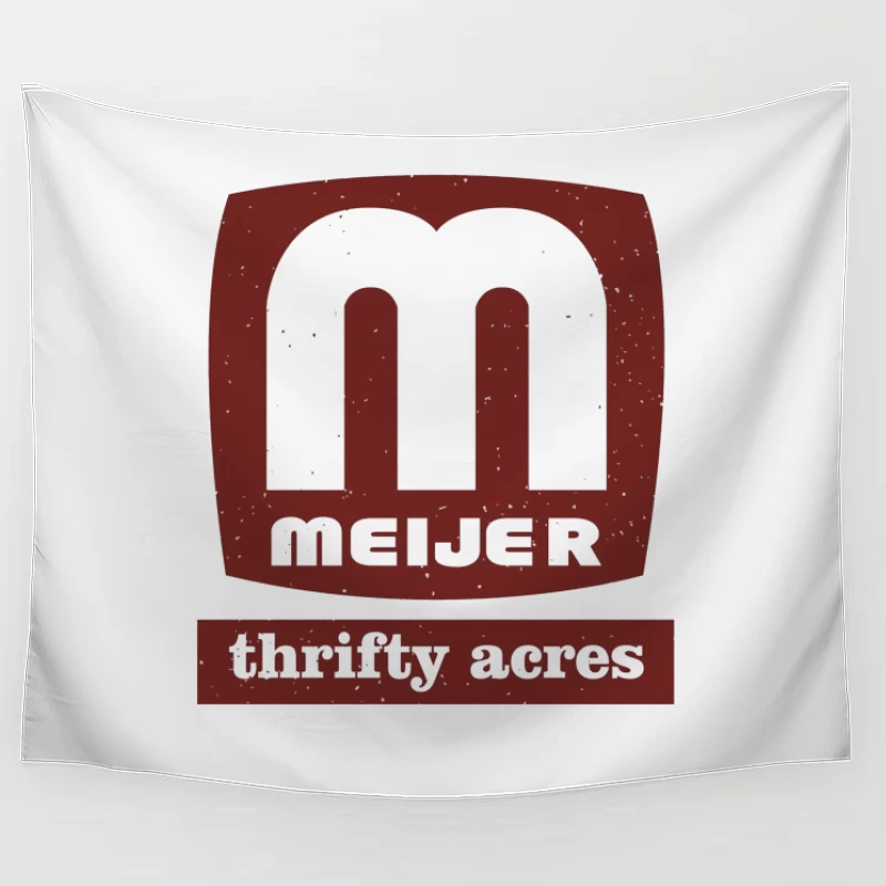 Vintage Meijer Thrifty Acres Retail Logo in Maroon Tapestry