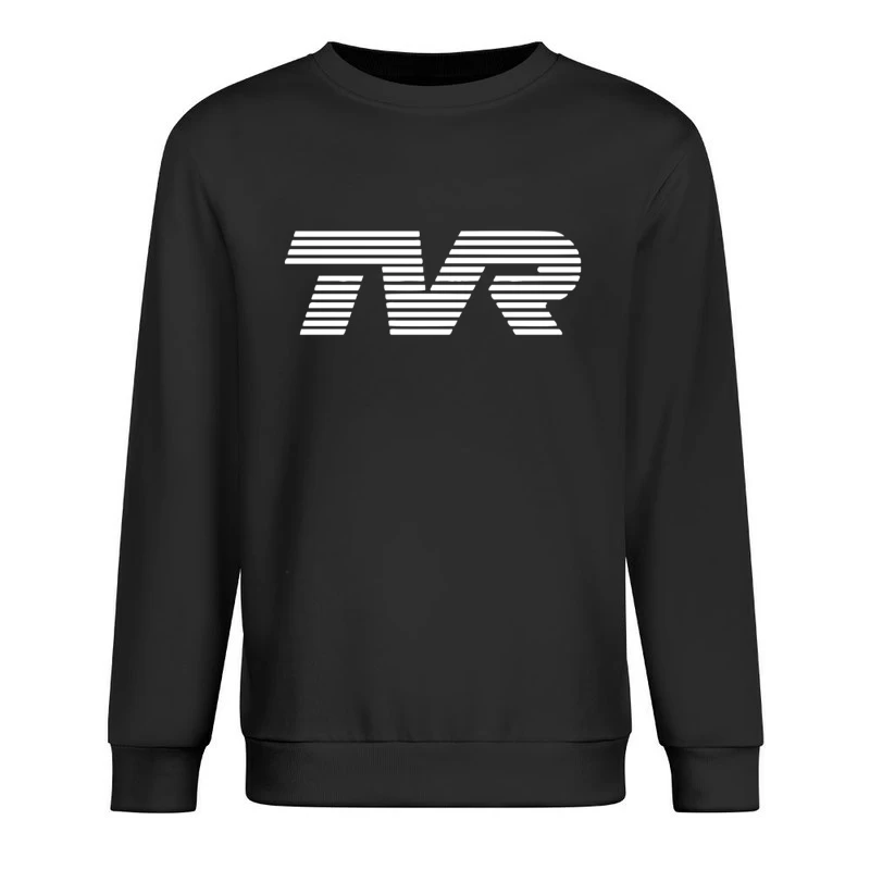 Minimalist TVR Logo Design with Line Pattern Male Pullover Sweatshirt