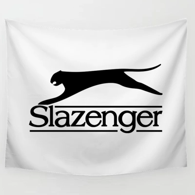 Slazenger Sports Brand Logo with Black Panther Silhouette Tapestry