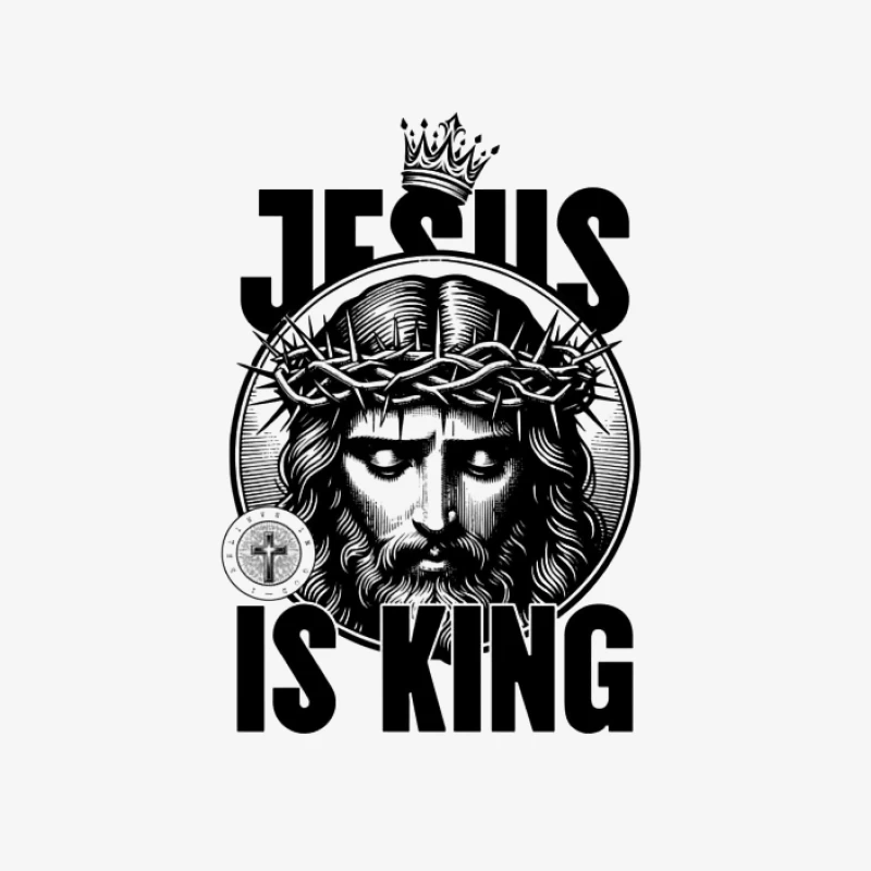 Jésus est Roi, Couronne d'épines, Art religieux Homme Manches Longues T-Shirt