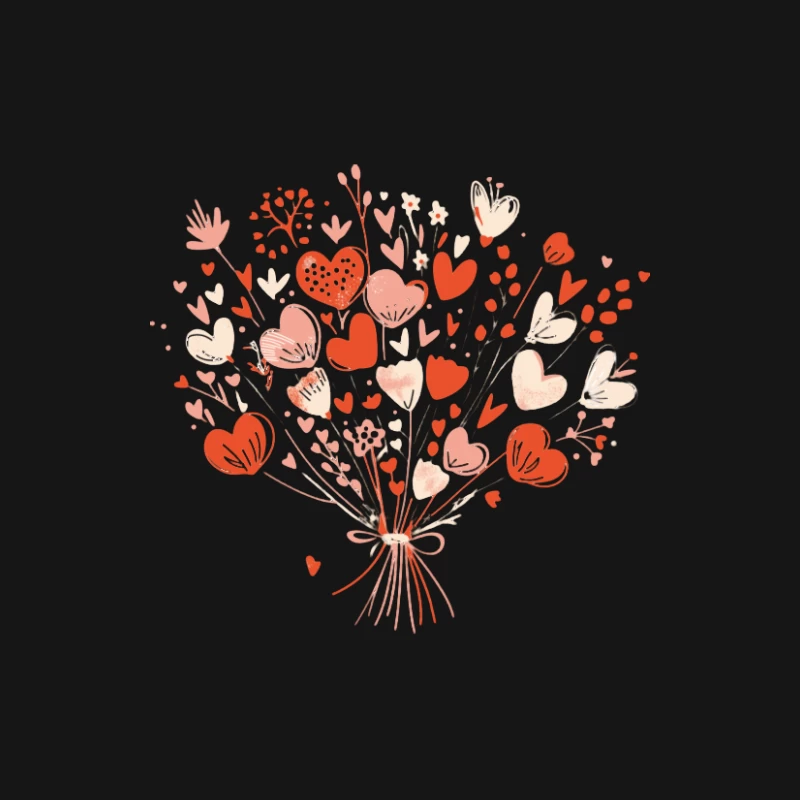 Herzstrauß Illustration Herren Langarm T-Shirt