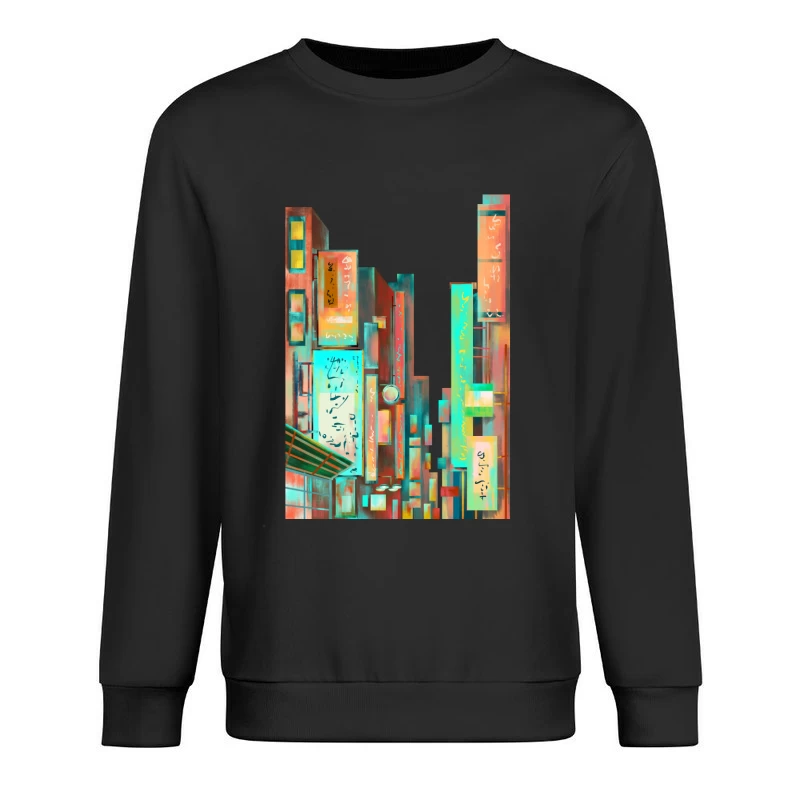 Städtische Szenen mit Neonlichtern Herren Pullover Sweatshirt