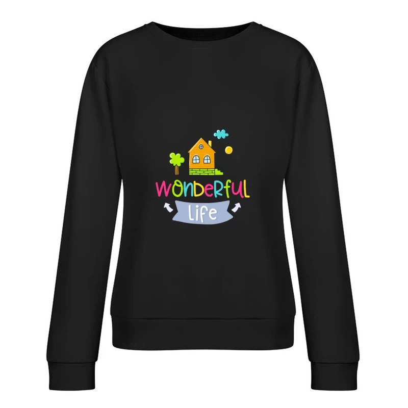 Illustration Colorée de Vie Merveilleuse Femme Sweat-shirt à enfiler