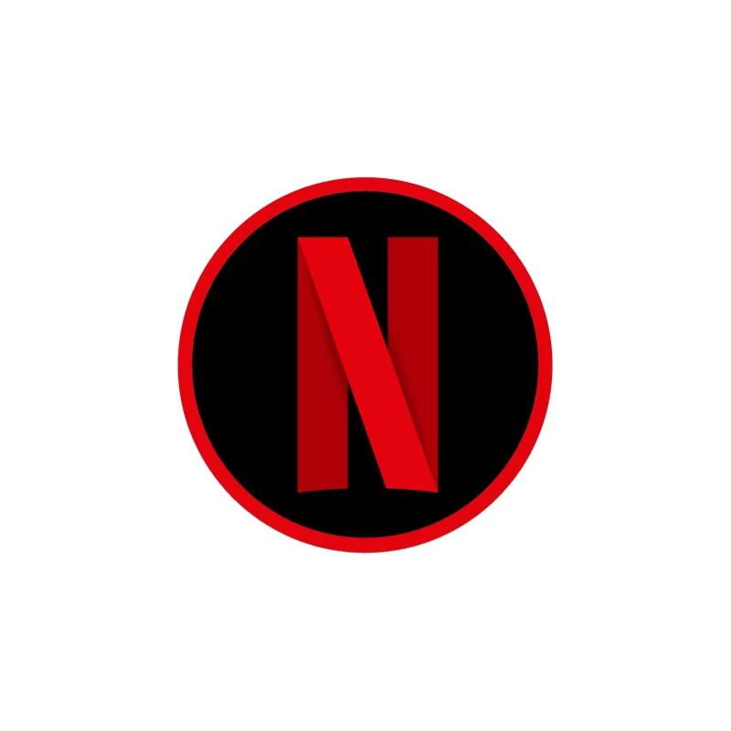 Netflix Streaming Service Logo in Red and Black Circle Travel Mug