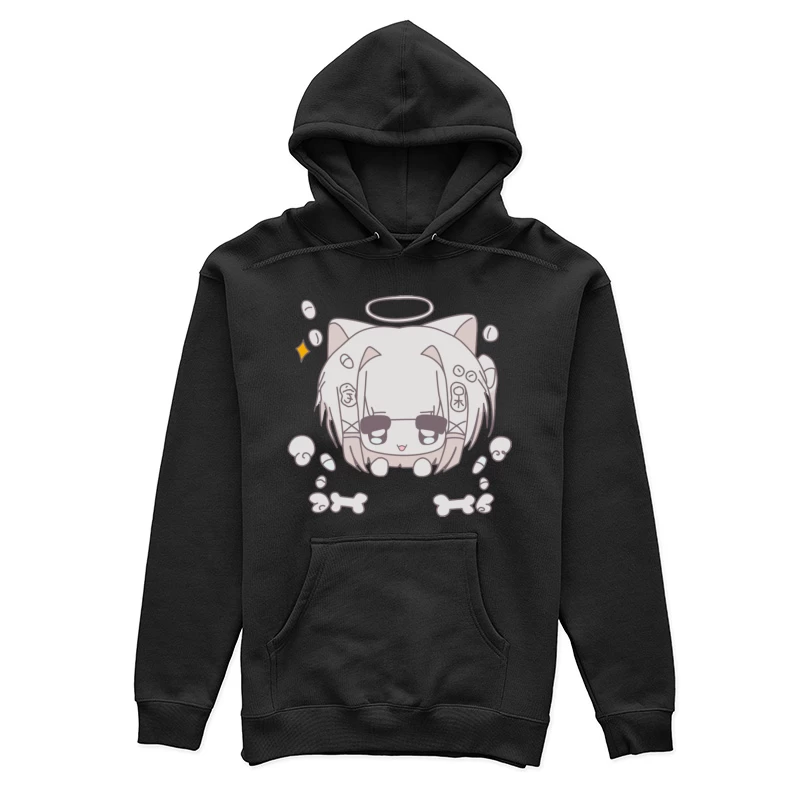 Niedlicher Katzenengel mit Knochen Damen Pullover Hoodie