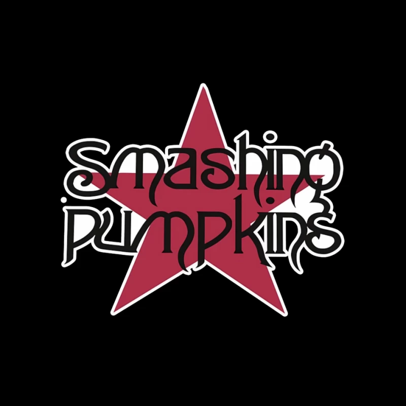 Smashing Pumpkins Alternative Rock Band Logo with Red Star Pin