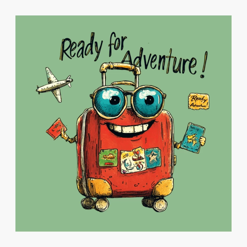 Whimsical Cartoon Suitcase Ready for Adventure Pin
