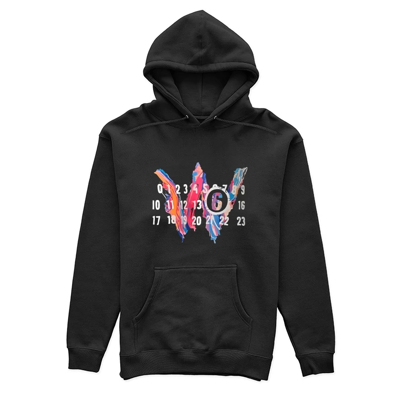 Abstrakte Kunstkalender mit Zahlen Damen Pullover Hoodie