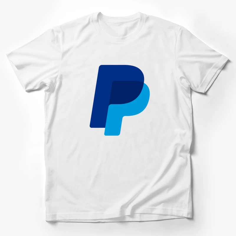 PayPal Double P Logo Design in Blue Shades Male T-Shirt