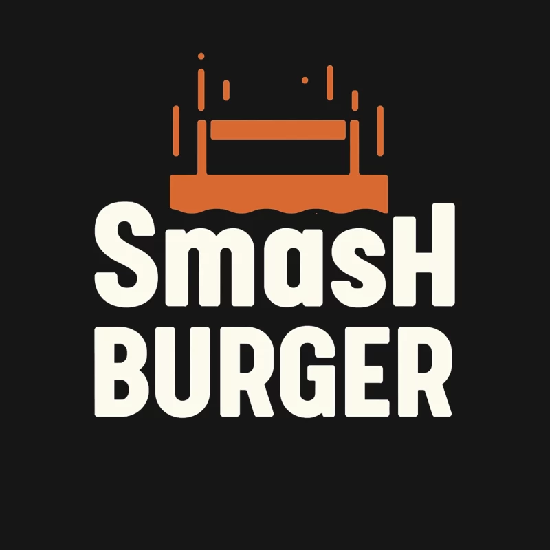 Smash Burger Minimalist Restaurant Logo Design Male T-Shirt