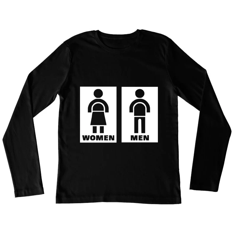Restroom Sign Sticker Vinyl Decal Female Long Sleeve T-Shirt