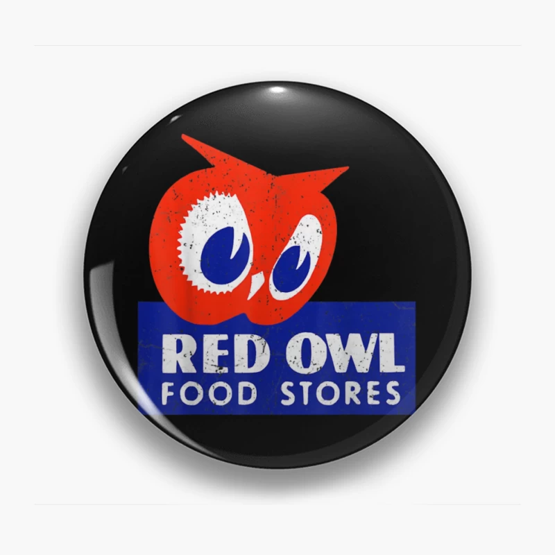 Vintage Red Owl Food Stores Logo Design Pin