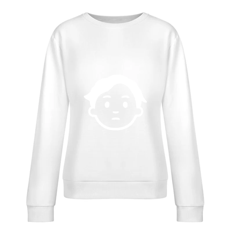 Schwarz-Weiß-Symbol von Gesicht Damen Pullover Sweatshirt