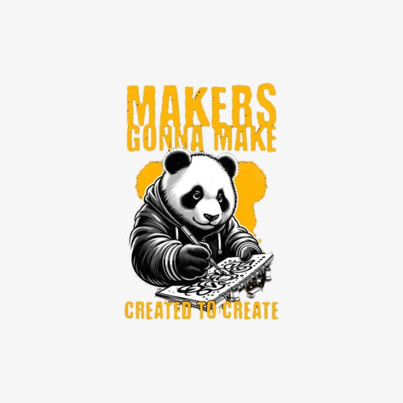 Kreativer Panda mit Spruch Damen Langarm T-Shirt