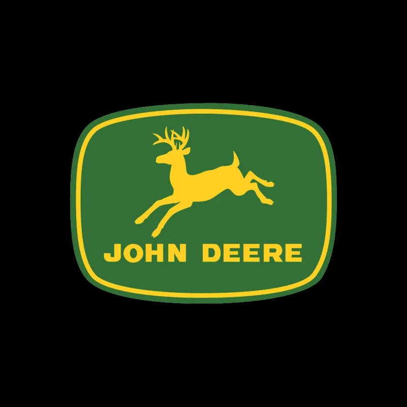 John Deere Classic Green and Yellow Logo with Leaping Deer Tapestry