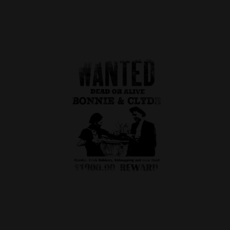 Wanted Bonnie and Clyde, distressed Desk Mat
