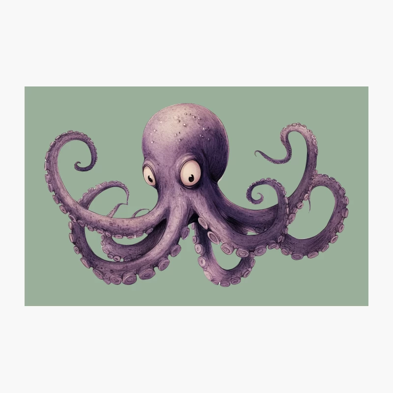 Whimsical Purple Octopus Illustration Travel Mug