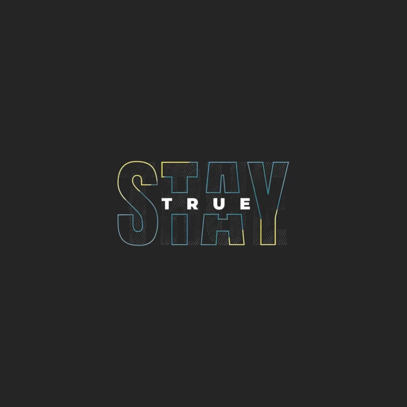 Stay True Typography Design Male Pullover Sweatshirt